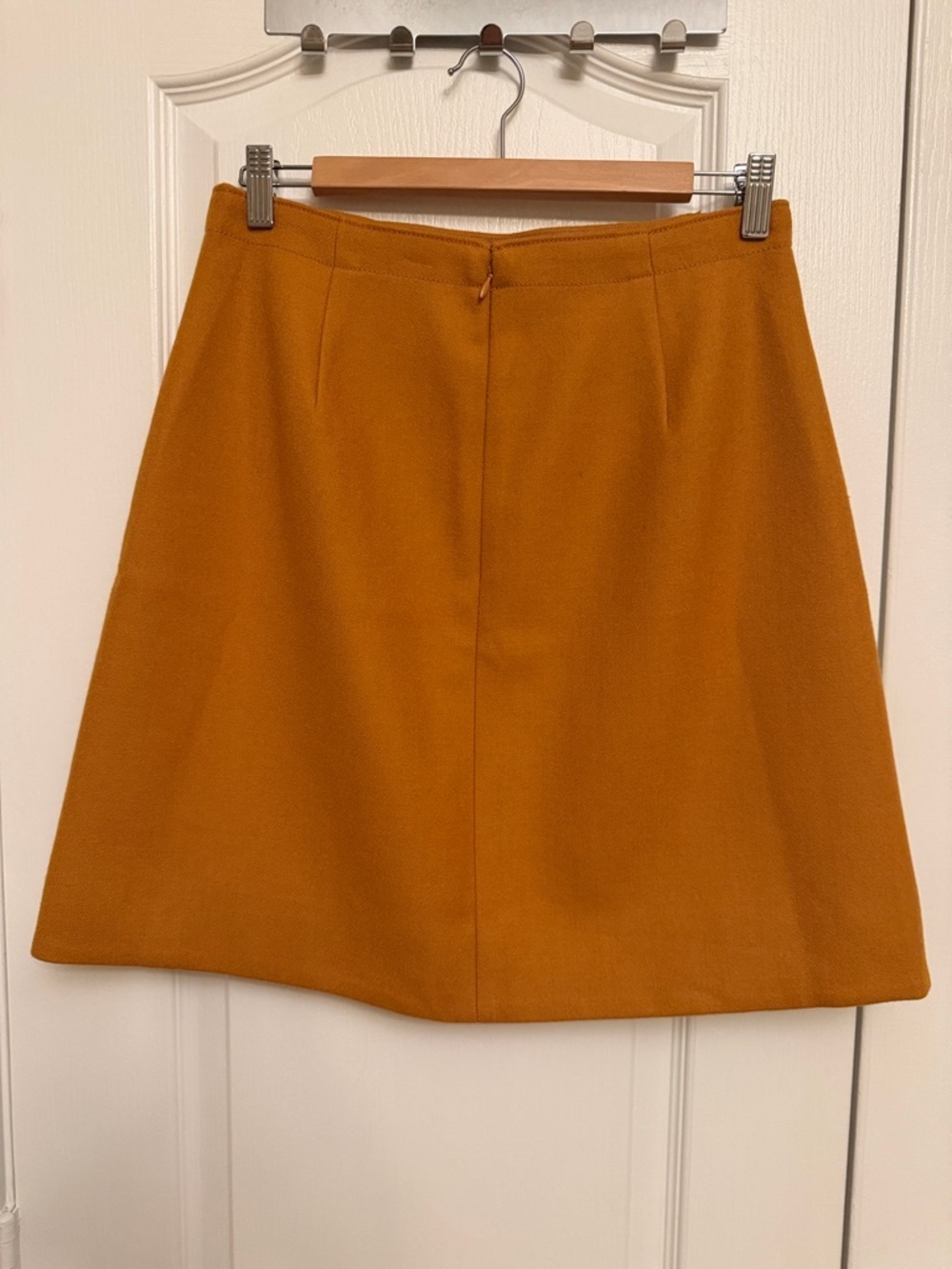 J. Crew A-Line Wool Skirt with Decorative Buttons - Mustard - Picture 3 of 9
